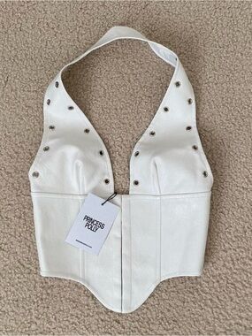 NWT Princess Polly Palladia PU Jordy Corset in White